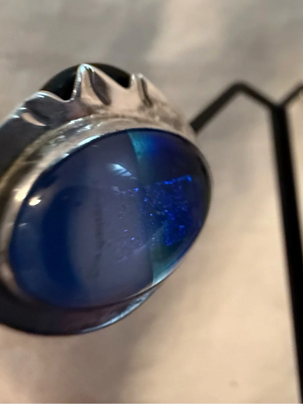 Handcrafted Blue Glass Sterling-Style Stud Earrings